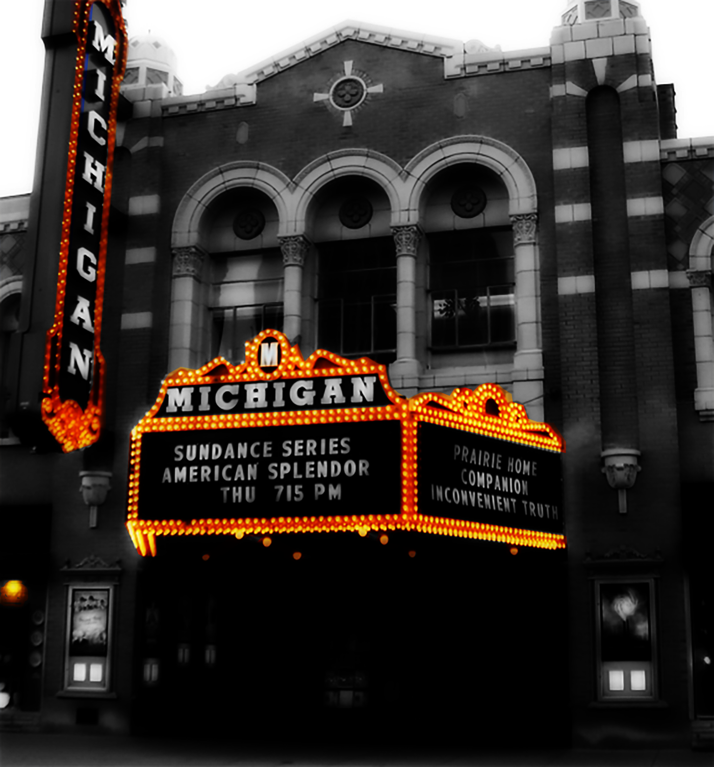 Facade of Michigan Theater, Ann Arbor, MI. 2006